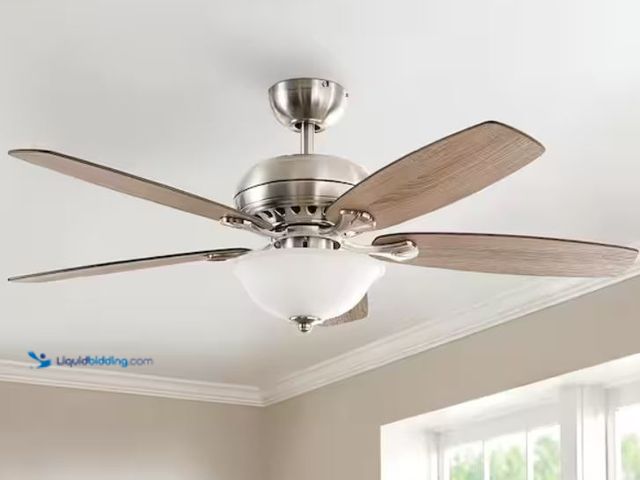 Lot 49-1631888 - Hampton Bay Southwind II 52 in. Indoor LED Brushed Nickel Ceiling Fan with Light Kit, Reversible Bla...