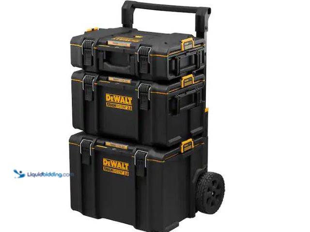 Lot 49-1627395 - DEWALT TOUGHSYSTEM 2.0 24 in. Tower Tool Box System (3 Piece Set) Model # DWST60437, Unused, Has Att...