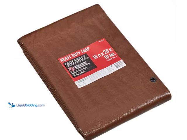 Lot 49-1574783 - Everbilt 16 ft. x 20 ft. Brown and Silver Heavy Duty Tarp, Model # HLD1620H, Unused.   Ref#HDPA0205