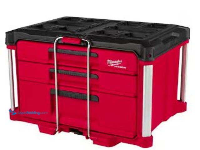 Lot 49-5436234 - Milwaukee PACKOUT 22 in. Modular 3-Drawer Multi Drawer Tool Box with Metal Reinforced Corners and 50...