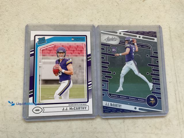 Lot 49-1810275 - COLLECTIBLE 2 MINNESOTA VIKINGS J.J. MCCARTHY ROOKIE FOOTBALL CARDS