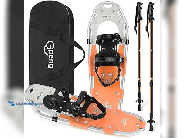 Lot 49-5419359 - Gpeng Snowshoes for Men Women Youth Kids, Light Weight Aluminum Snow Shoes with Trekking Poles, Cram...