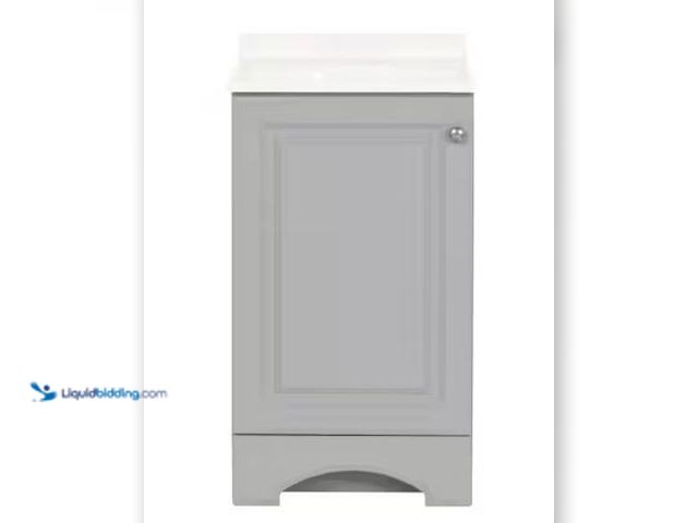Lot 49-3631136 - Glacier Bay 19 in. Single Sink Pearl Gray Freestanding Bath Vanity (Assembled), Model # HDGB18P2-PG,...