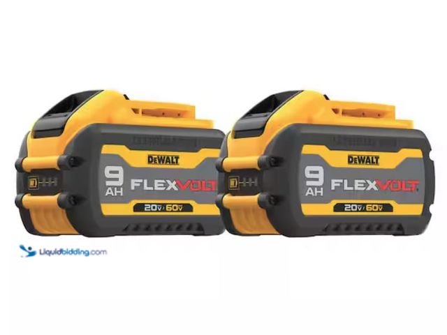 Lot 49-2006744 - (2-Pack) DEWALT FLEXVOLT 20V/60V MAX Lithium-Ion 9.0Ah Battery Pack, Model # DCB609-2, Unused, Facto...