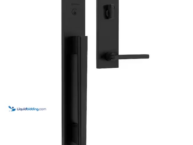 Lot 49-1628276 - Kwikset Caerus Matte Black Keyed Entry Single Cylinder Door Handleset with Interior Door Handle Feat...