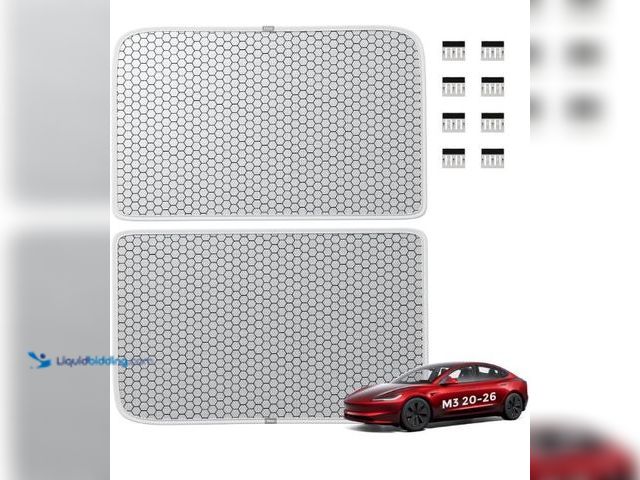 Lot 49-3432611 - 2-Piece Magnetic Sunshade Roof for Tesla Model 3 2020-2026: Premium Graphene Thickened Ice-Film Sunr...