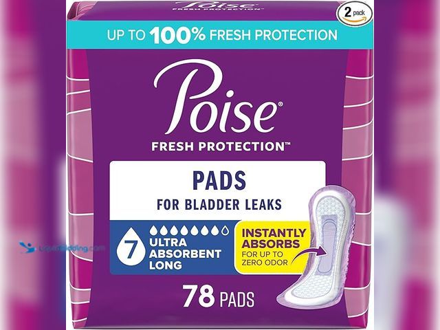 Lot 49-1570248 - (78-Count) Poise Incontinence & Postpartum Pads for Bladder Leaks, 7 Drop Ultra Absorbency, Long Len...