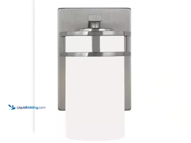Lot 49-3631277 - Generation Lighting Robie 5 in. Brushed Nickel Transitional Bathroom Vanity Light Wall Sconce with E...