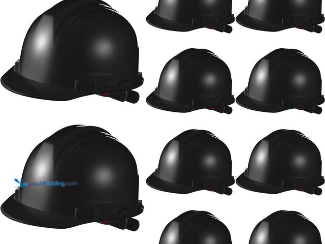 Lot 49-3565405 - 10 Pcs Suspension Hard Hat, Construction Hard Hat for Safety, Ratchet Cap Style with Self Adjusting ...