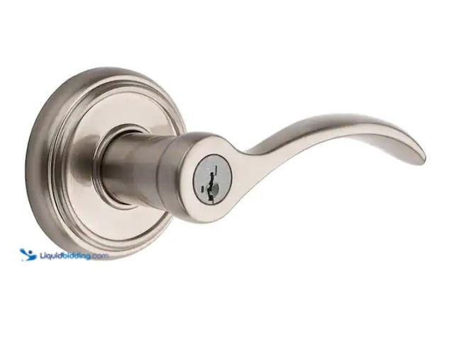 Lot 49-3471571 - Baldwin Prestige Tobin Satin Nickel Entry Door Handle Featuring Smart Key Security, Model # 354TBL R...