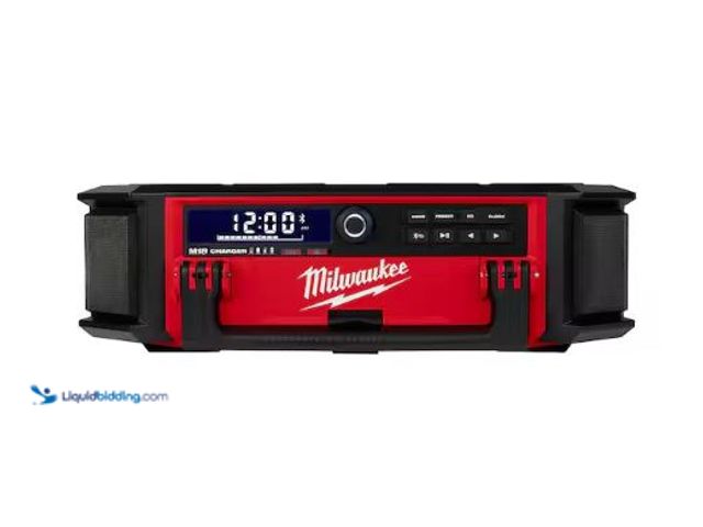 Lot 49-3432473 - Milwaukee M18 Lithium-Ion Cordless PACKOUT Radio/Speaker with Built-In Charger, Model # 2950-20, Sli...