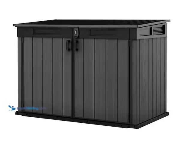 Lot 49-1528739 - Keter Cortina Mega 6.2 ft. W x 3.6 ft. D Durable Resin Plastic Storage Shed with Flooring Grey (22.4...