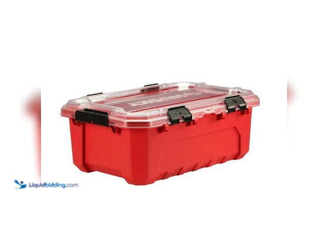 Lot 49-2024296 - Lot of (2)- Husky 12-Gal. Professional Heavy Duty Waterproof Stackable Plastic Storage Container in ...
