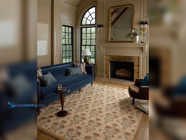 Lot 49-3532232 - Loloi Chris Loves Julia Rue Collection RUE-01 Wheat/Sage 7'-6" x 9'-6" Area Rug Jute Neutral Floral ...