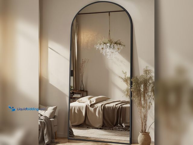 Lot 49-3528251 - Antok Full Length Mirror, 71"x28" Floor Mirror, Arched Floor Standing Freestanding Arch Full Body Mi...