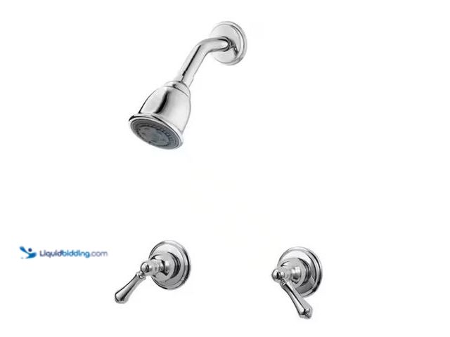 Lot 49-1567491 - Pfister 2-Handle Wall Mount Tub and Shower Trim Kit Polished Chrome with Metal Lever Handles (Valve ...