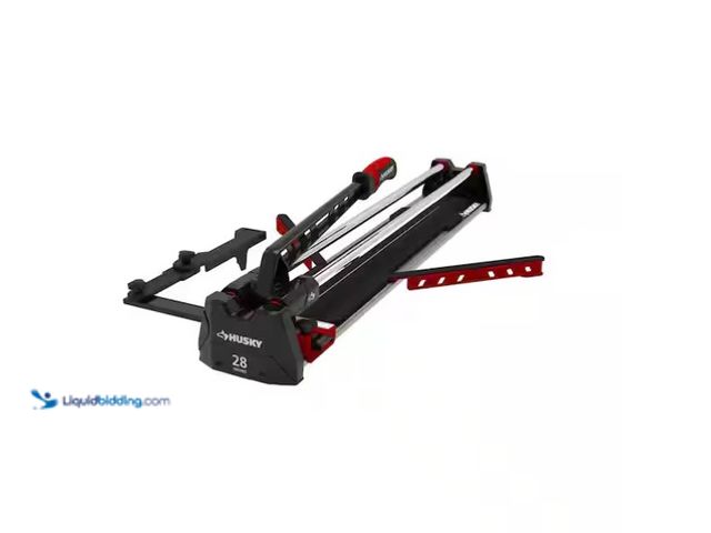 Lot 49-1575617 - Husky 28 in. Tile Cutter with Tungsten Carbide Blade and Adjustable Gauge, Model # JHD700, Slightly ...