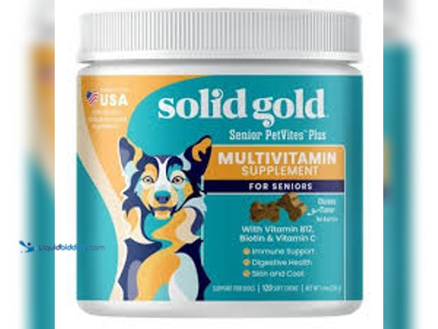 Lot 49-5485090 - QTY 2 - Solid Gold PetVites™ Multivitamin Supplement, For Dogs, Bacon, 120 Soft Chews, 7.6 oz (216 g...