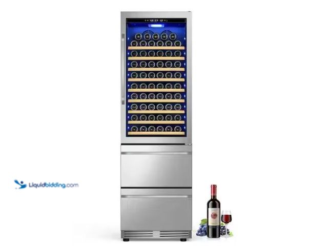Lot 49-1567183 - Velivi 13. 42 cu. ft. 24 in. Indoor/Outdoor Cooler Fridge Beverage and Wine Cooler in Stainless Stee...