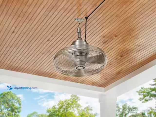 Lot 49-1631966 - Hampton Bay Conyer 18 in. Indoor/Wet Outdoor 3-Speed Anywhere Fan Silver with Convenient Hanging Hoo...