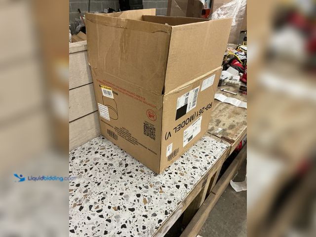 Lot 49-5485386 - Medium Brown Fabric Round Accent Storage Ottoman with Reversible Tray Lid. UPC 095285441105. Unused.