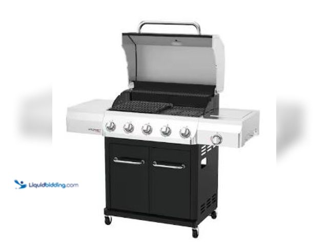 Lot 49-5427771 - Nexgrill Gourmet Pro 5-Burner Propane Gas Grill with Side Burner and Griddle Max Insert in Black. Mo...