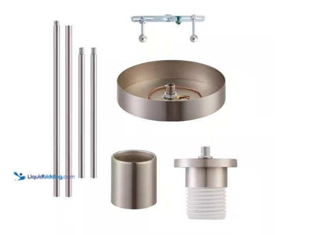 Lot 49-5414936 - Brushed Nickel Pendant Light Kit with Adjustable Height Down Rods. Model # 838710. unused