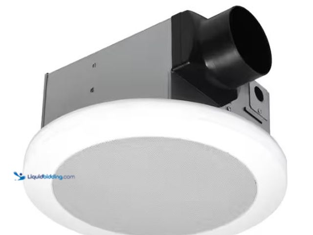 Lot 49-1518127 - Commercial Electric 110 CFM 1.5 Sones Ceiling Bathroom Exhaust Fan with Bluetooth Speaker and Adjust...
