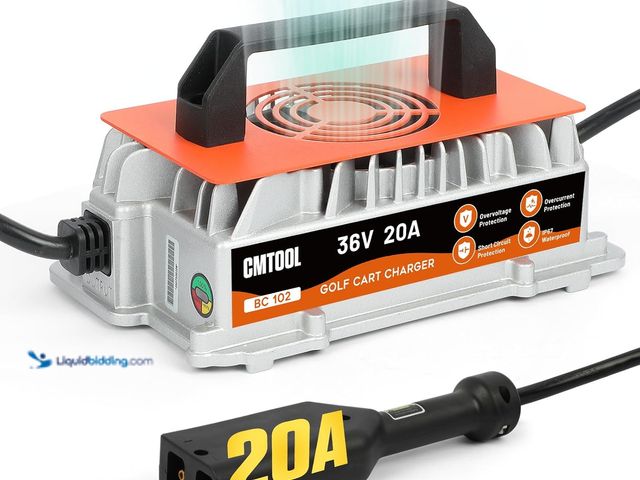 Lot 49-5483780 - CMTOOL 36 Volt Golf Cart Battery Charger for EZGO, IP67 Waterproof, Fully Automatic 36V EZGO Smart F...