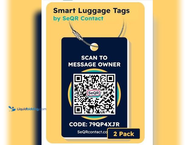 Lot 49-1577020 - Lot of (4) Smart Luggage Tags | Privacy QR Code Luggage Tag Keeps Personal info Private | Customizab...