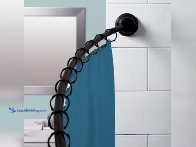 Lot 49-2022992 - Zenna Home NeverRust 50 in. to 72 in. Aluminum Curved Dual Mount Shower Curtain Rod in Matte Black, ...