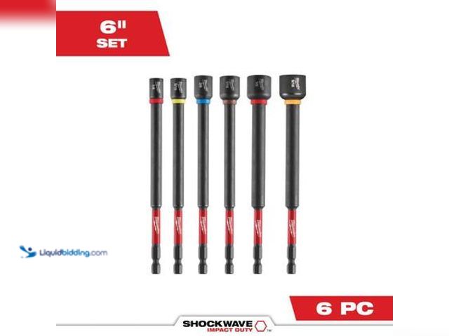 Lot 49-3564949 - Milwaukee SHOCKWAVE Impact Duty 6 in. Magnetic Nut Driver Set (6-Pieces). Model # 49-66-4567. Used