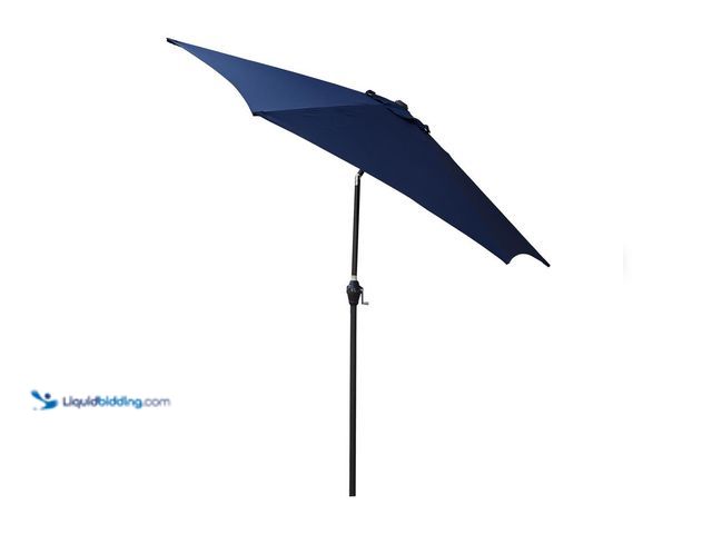 Lot 49-5437156 - 9 ft. Aluminum Market Tilt Patio Umbrella in Navy Blue. [Model: Model # S-134970] unused