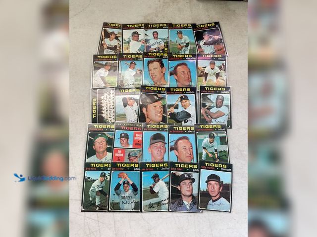 Lot 49-1810338 - COLLECTIBLE 25 1971 TOPPS DETROIT TIGERS TEAM CARDS