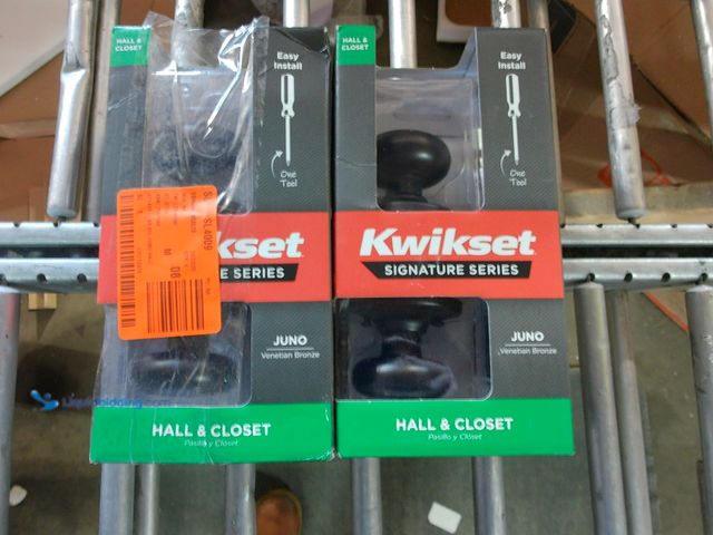 Lot 49-3472117 - Lot of 2 Kwikset Juno Venetian Bronze Passage Hall/Closet Door Knob Model # 720J 11P CP, Unused  Ref...