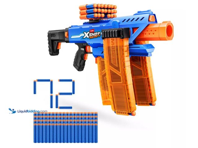 Lot 49-5551794 - XSHOT Insanity Motorized Clip Mania Blaster by ZURU, Used with attachments