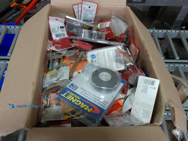 Lot 49-1549375 - Box full of miscellaneous Fasteners, Screws, Etc. Slightly used.  Ref#AHDPA1023