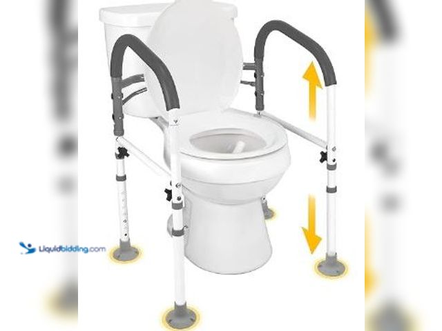 Lot 49-1517556 - FSA/HSA Eligible Toilet Safety Rails, Vaunn Deluxe Adjustable and Foldable Toilet Safety Frame, Bath...