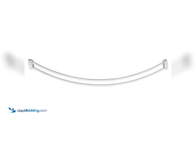 Lot 49-5572242 - Utopia Alley 72 in. Rustproof Aluminum Double Curved Shower Rod, Adjustable 45 to 72 in., 8 in. Extr...