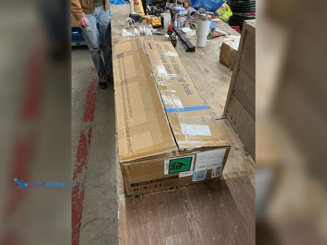 Lot 49-3532403 - 35in Electric Stainding Desk With Storage Shelves Unused