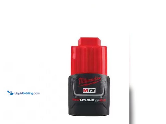 Lot 49-3600341 - Milwaukee M12 12-Volt Lithium-Ion 2.0 Ah Compact Battery Pack Model # 48-11-2420, Unused  Ref#HDSR02...