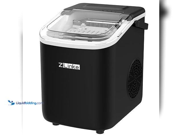 Lot 49-5406935 - Countertop Ice Maker Machine - 6 Mins 9 Bullet Ice, 26.5lbs/24Hrs, Portable With Self-Cleaning, Scoo...