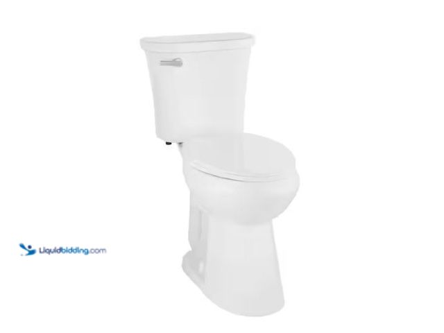 Lot 49-2005738 - Glacier Bay Power Flush 2-Piece 1.28 GPF Single Flush Extra Tall Elongated Toilet in White with Slow...