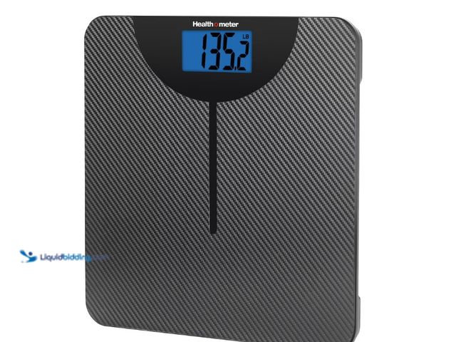 Lot 49-1622896 - Health o meter LCD Carbon Fiber Digital Body Weight Scale, 400lb Capacity, Model # 1015151973, Sligh...