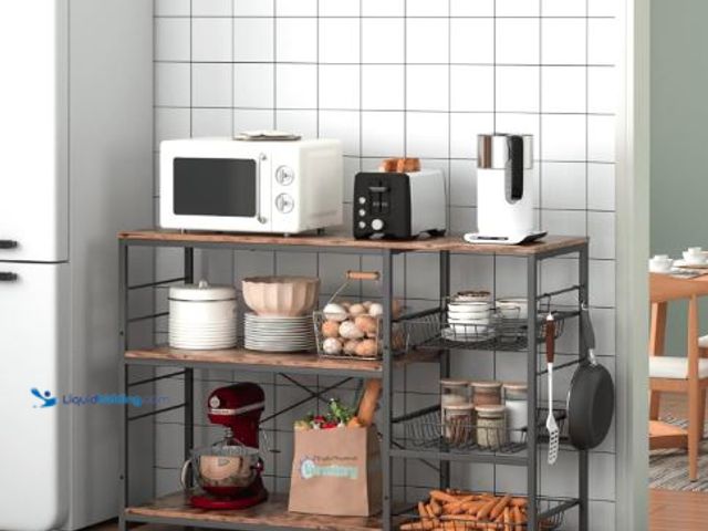 Lot 49-5436862 - VENZITORY Modern Kitchen Tiered Shelf Rack, 45.72 cm W x 17.78 cm L x 124.46 cm H, 4 Shelves, Pull-O...