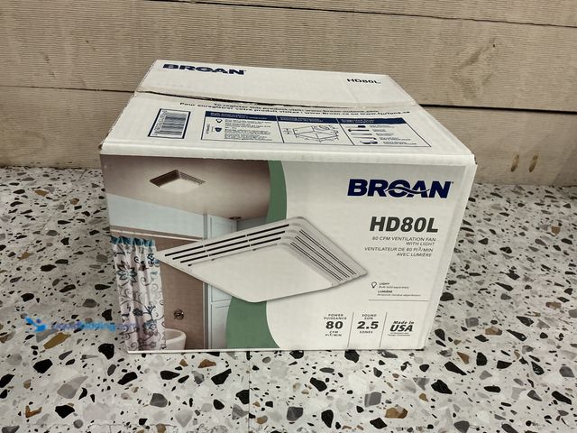 Lot 49-5453109 - Broan-NuTone Bathroom Exhaust Fan with LED Light – Easy Retrofit Without Attic Access, Quiet 0.9 Son...