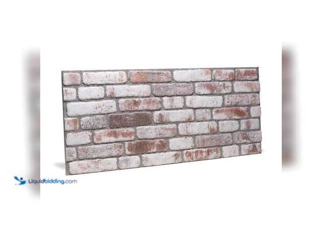 Lot 49-2024435 - WALL!SUPPLY 0.79 in. x 19.69 in. x 47.24 in UltraLight Loft White Wash HD Printed-3D EPS Foam Decora...