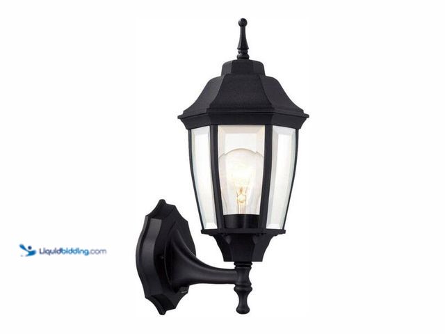 Lot 49-3528653 - Hampton Bay
14 in. 1-Light Black Hardwired Dusk-to-Dawn Outdoor Wall Light Lantern Sconce with No B...
