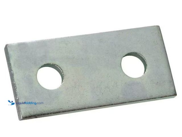 Lot 49-1573969 - Count of (64) Super strut 2-Hole Flat Straight Strut Fitting Bracket in Silver Galvanized (ZAB206EG-...