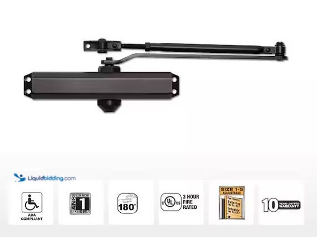 Lot 49-1576639 - Universal Hardware Heavy-Duty Bronze Commercial Door Closer Model # UH4032, Unused, Has Attachments ...